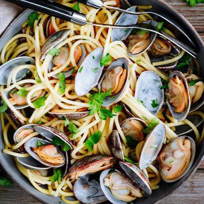 Miesmuscheln mit Nudeln